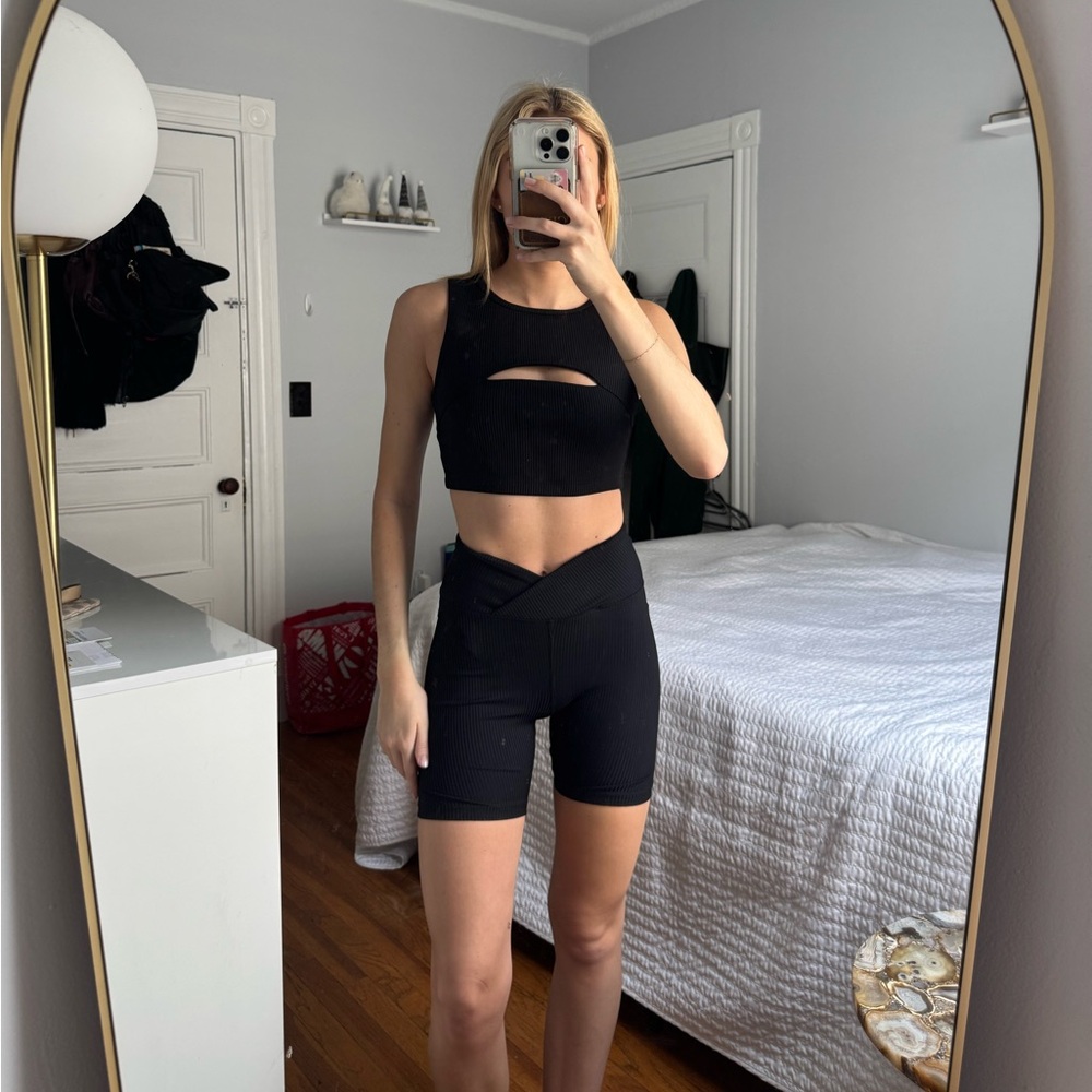 Year of Ours black matching workout set